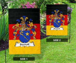 ScotsTee Shop Germans Bischoff Coat of Arms on Germany Flag Garden Flag/ House Flag