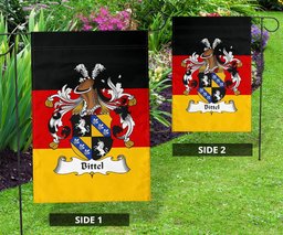 ScotsTee Shop Germans Bittel Coat of Arms on Germany Flag Garden Flag/ House Flag
