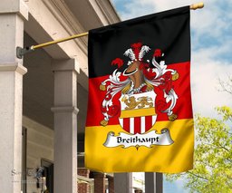 ScotsTee Shop Germans Breithaupt Coat of Arms on Germany Flag Garden Flag/ House Flag