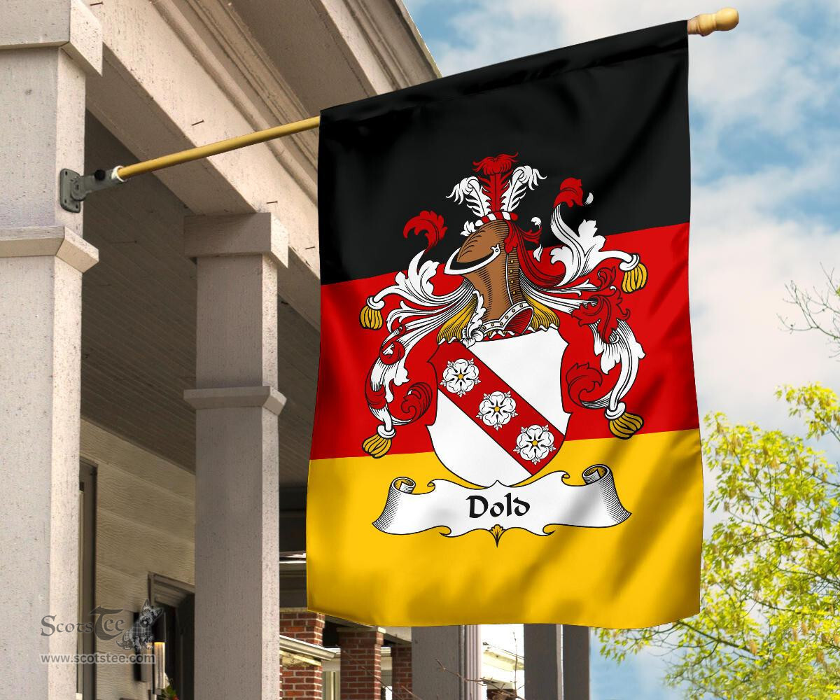ScotsTee Shop Germans Dold Coat of Arms on Germany Flag Garden Flag/ House Flag