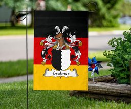 ScotsTee Shop Germans Grabner Coat of Arms on Germany Flag Garden Flag/ House Flag