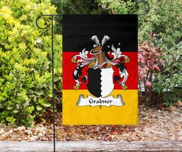 ScotsTee Shop Germans Grabner Coat of Arms on Germany Flag Garden Flag/ House Flag