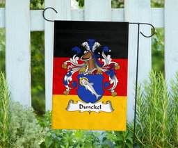 ScotsTee Shop Germans Dunckel Coat of Arms on Germany Flag Garden Flag/ House Flag