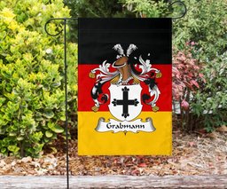 ScotsTee Shop Germans Grabmann Coat of Arms on Germany Flag Garden Flag/ House Flag
