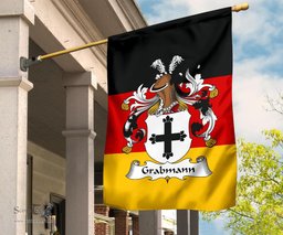 ScotsTee Shop Germans Grabmann Coat of Arms on Germany Flag Garden Flag/ House Flag