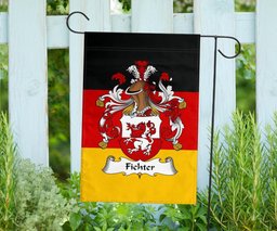 ScotsTee Shop Germans Fichter Coat of Arms on Germany Flag Garden Flag/ House Flag