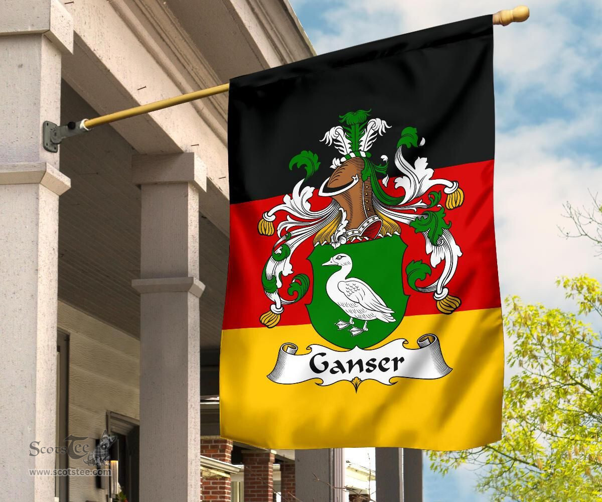 ScotsTee Shop Germans Ganser Coat of Arms on Germany Flag Garden Flag/ House Flag