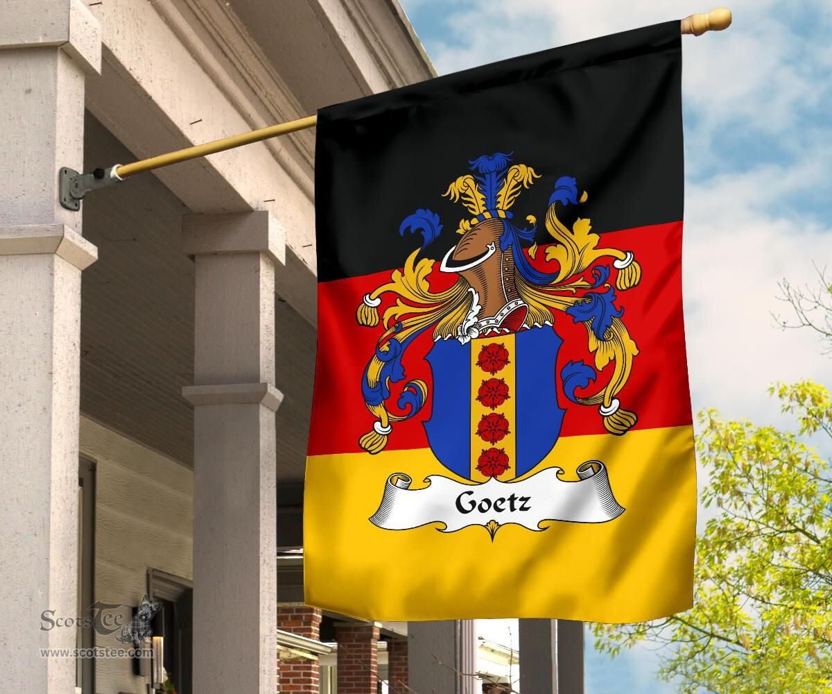 ScotsTee Shop Germans Goetz Coat of Arms on Germany Flag Garden Flag/ House Flag
