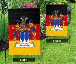 ScotsTee Shop Germans Gerstein Coat of Arms on Germany Flag Garden Flag/ House Flag
