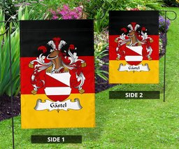 ScotsTee Shop Germans Gastel Coat of Arms on Germany Flag Garden Flag/ House Flag