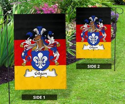 ScotsTee Shop Germans Gilgen Coat of Arms on Germany Flag Garden Flag/ House Flag