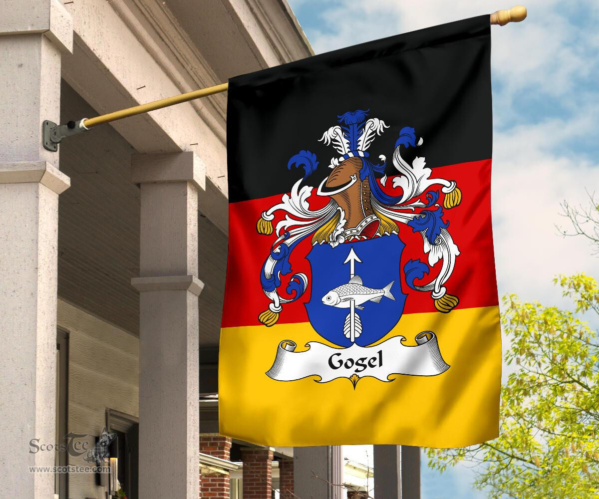 ScotsTee Shop Germans Gogel Coat of Arms on Germany Flag Garden Flag/ House Flag