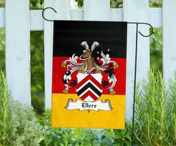 ScotsTee Shop Germans Ellers Coat of Arms on Germany Flag Garden Flag/ House Flag