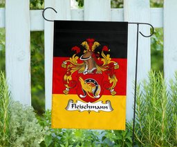 ScotsTee Shop Germans Fleischmann Coat of Arms on Germany Flag Garden Flag/ House Flag