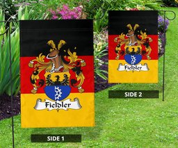 ScotsTee Shop Germans Fieldler Coat of Arms on Germany Flag Garden Flag/ House Flag