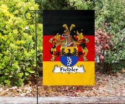ScotsTee Shop Germans Fieldler Coat of Arms on Germany Flag Garden Flag/ House Flag