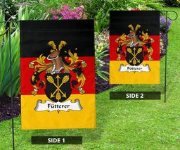 ScotsTee Shop Germans Futterer Coat of Arms on Germany Flag Garden Flag/ House Flag