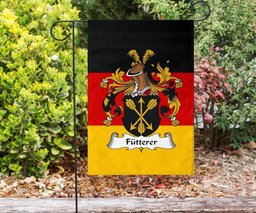 ScotsTee Shop Germans Futterer Coat of Arms on Germany Flag Garden Flag/ House Flag