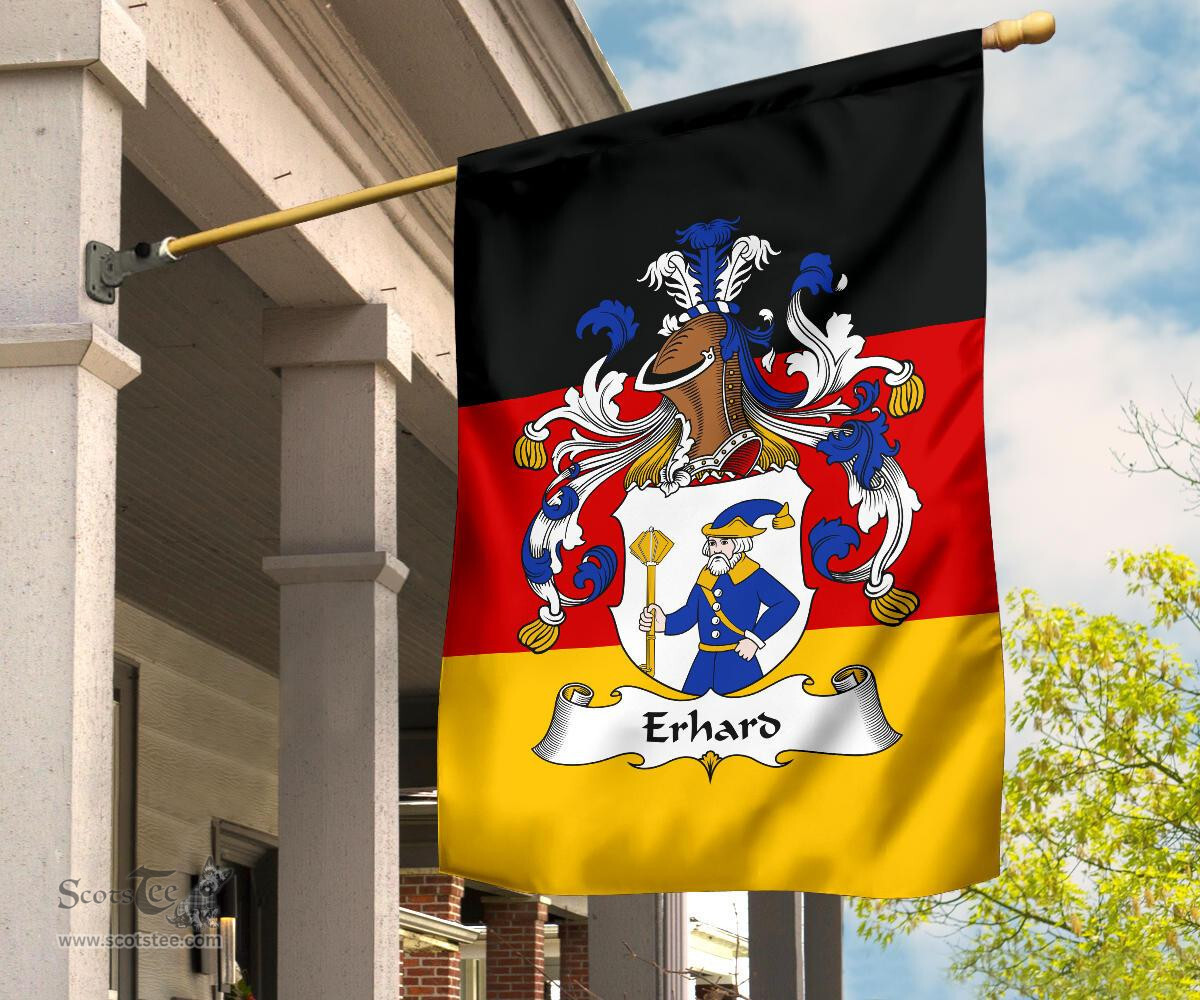 ScotsTee Shop Germans Erhard Coat of Arms on Germany Flag Garden Flag/ House Flag