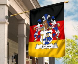 ScotsTee Shop Germans Erhard Coat of Arms on Germany Flag Garden Flag/ House Flag