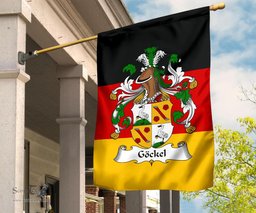 ScotsTee Shop Germans Gockel Coat of Arms on Germany Flag Garden Flag/ House Flag