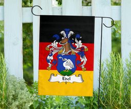 ScotsTee Shop Germans Edel Coat of Arms on Germany Flag Garden Flag/ House Flag