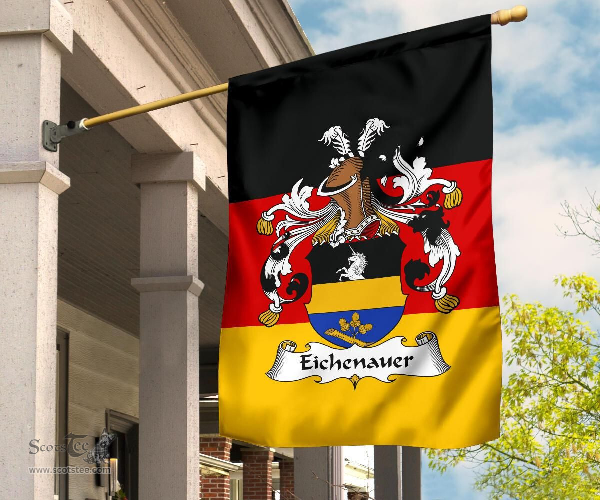 ScotsTee Shop Germans Eichenauer Coat of Arms on Germany Flag Garden Flag/ House Flag