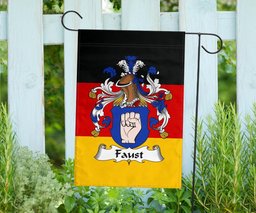 ScotsTee Shop Germans Faust Coat of Arms on Germany Flag Garden Flag/ House Flag