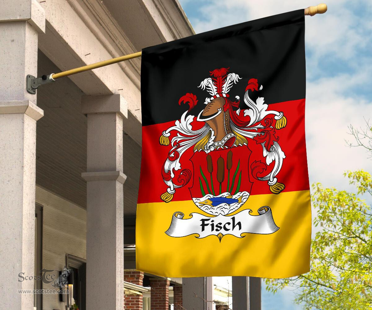 ScotsTee Shop Germans Fisch Coat of Arms on Germany Flag Garden Flag/ House Flag
