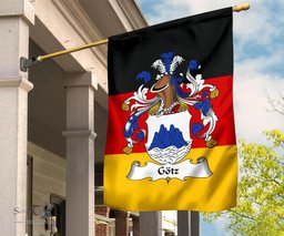 ScotsTee Shop Germans Gotz Coat of Arms on Germany Flag Garden Flag/ House Flag