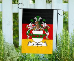 ScotsTee Shop Germans Grabow Coat of Arms on Germany Flag Garden Flag/ House Flag