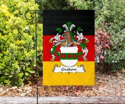 ScotsTee Shop Germans Grabow Coat of Arms on Germany Flag Garden Flag/ House Flag