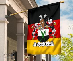 ScotsTee Shop Germans Francken Coat of Arms on Germany Flag Garden Flag/ House Flag