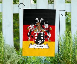 ScotsTee Shop Germans Fortner Coat of Arms on Germany Flag Garden Flag/ House Flag