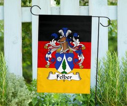 ScotsTee Shop Germans Felber Coat of Arms on Germany Flag Garden Flag/ House Flag