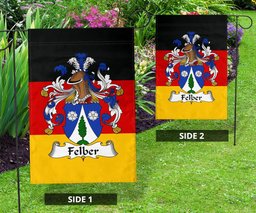 ScotsTee Shop Germans Felber Coat of Arms on Germany Flag Garden Flag/ House Flag