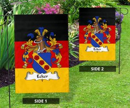 ScotsTee Shop Germans Ecker Coat of Arms on Germany Flag Garden Flag/ House Flag