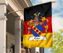 ScotsTee Shop Germans Ecker Coat of Arms on Germany Flag Garden Flag/ House Flag