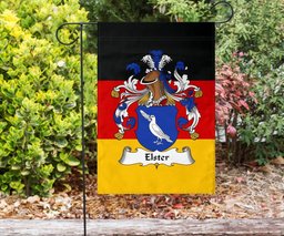 ScotsTee Shop Germans Elster Coat of Arms on Germany Flag Garden Flag/ House Flag