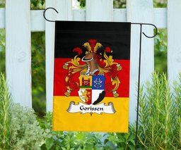 ScotsTee Shop Germans Gorissen Coat of Arms on Germany Flag Garden Flag/ House Flag
