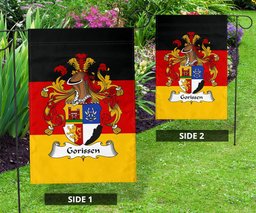 ScotsTee Shop Germans Gorissen Coat of Arms on Germany Flag Garden Flag/ House Flag