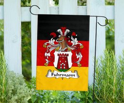 ScotsTee Shop Germans Fuhrmann Coat of Arms on Germany Flag Garden Flag/ House Flag