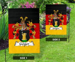 ScotsTee Shop Germans Geiger Coat of Arms on Germany Flag Garden Flag/ House Flag