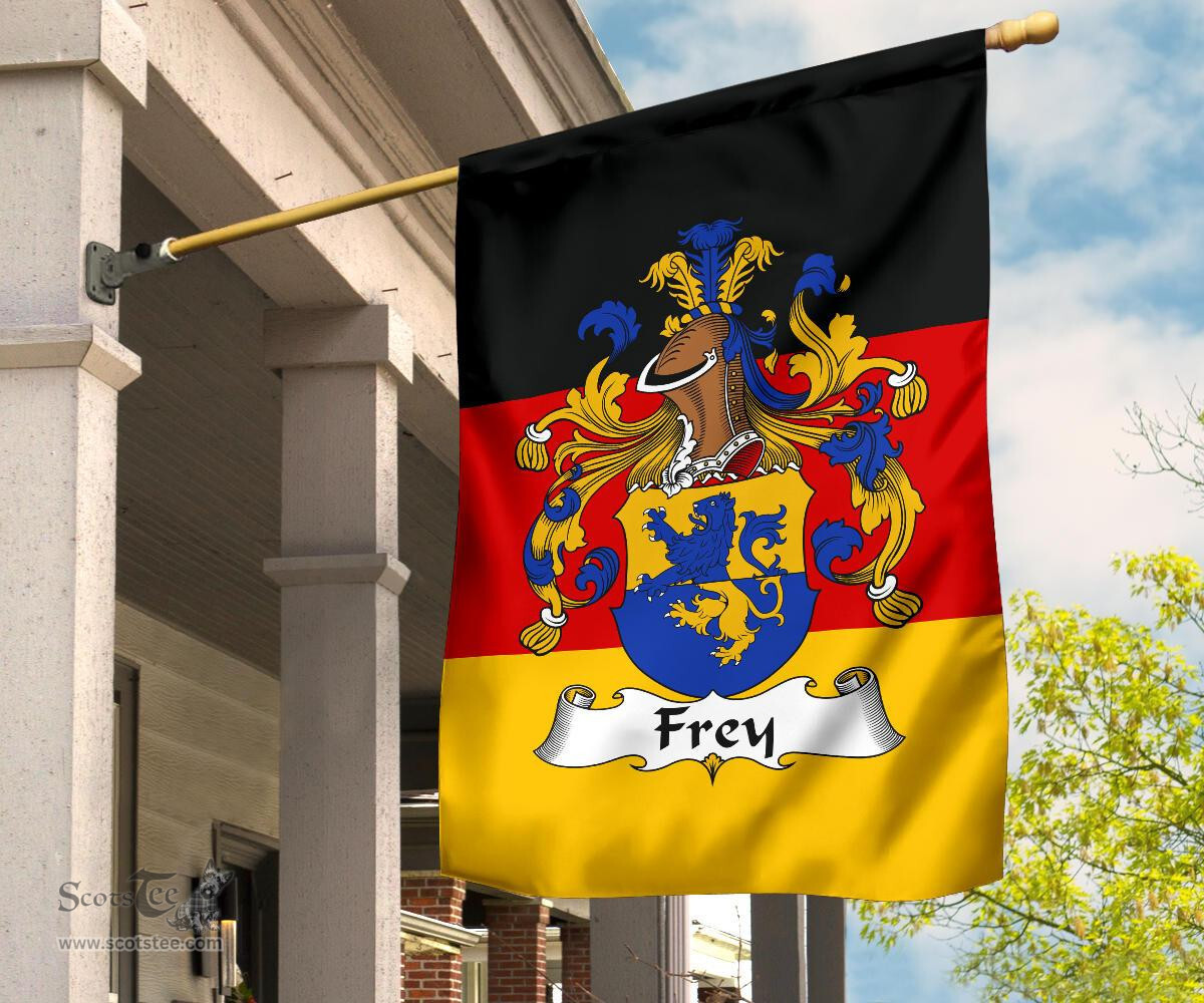 ScotsTee Shop Germans Frey Coat of Arms on Germany Flag Garden Flag/ House Flag