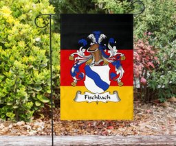 ScotsTee Shop Germans Fischbach Coat of Arms on Germany Flag Garden Flag/ House Flag
