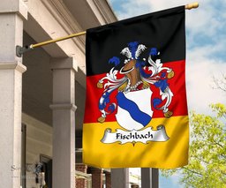 ScotsTee Shop Germans Fischbach Coat of Arms on Germany Flag Garden Flag/ House Flag