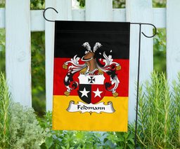 ScotsTee Shop Germans Feldmann Coat of Arms on Germany Flag Garden Flag/ House Flag