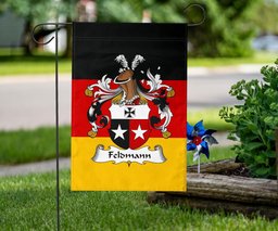 ScotsTee Shop Germans Feldmann Coat of Arms on Germany Flag Garden Flag/ House Flag