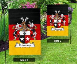 ScotsTee Shop Germans Feldmann Coat of Arms on Germany Flag Garden Flag/ House Flag