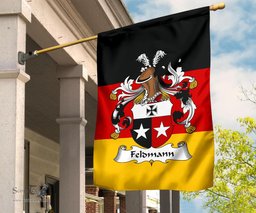 ScotsTee Shop Germans Feldmann Coat of Arms on Germany Flag Garden Flag/ House Flag